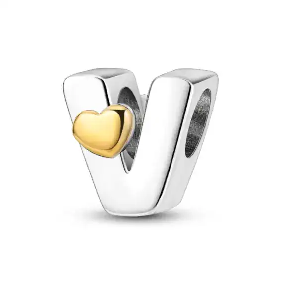 Charm in Argento 925 Compatibile con bracciale Pandora - Lettere - KJC874-V
