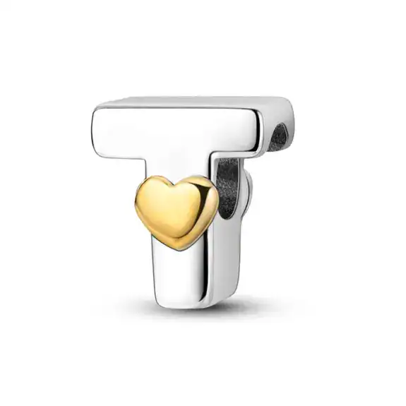 Charm in Argento 925 Compatibile con bracciale Pandora - Lettere - KJC874-T