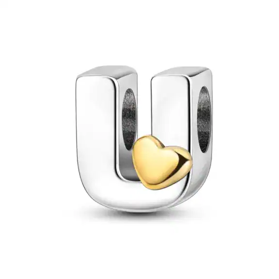 Charm in Argento 925 Compatibile con bracciale Pandora - Lettere - KJC874-U