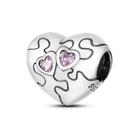 Charm in Argento 925 Compatibile con bracciale Pandora (Collezione Cuore) - KJC182