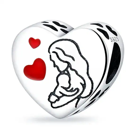 Charm in Argento 925 Compatibile con bracciale Pandora (Collezione Cuore) - PAC119