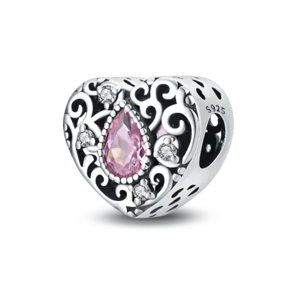 Charm in Argento 925 Compatibile con bracciale Pandora (Collezione Cuore) - PAC758