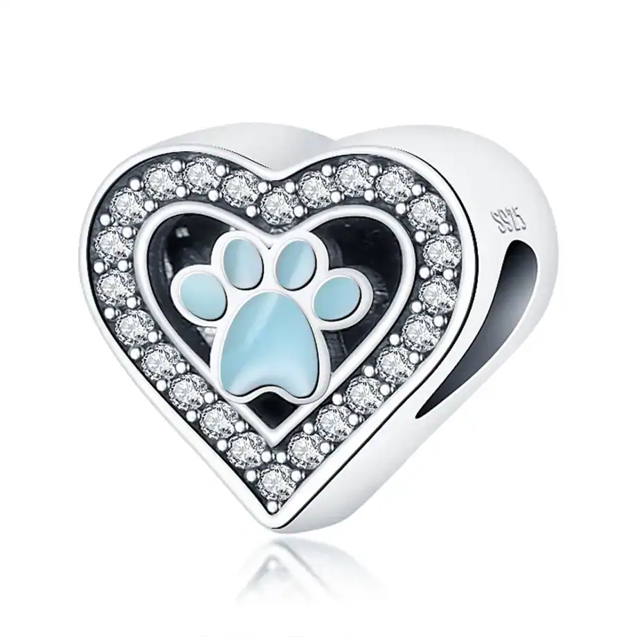 Charm in Argento 925 Compatibile con bracciale Pandora (Collezione Cuore)