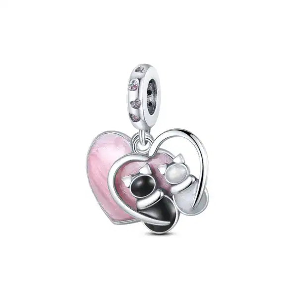 Charm in Argento 925 Compatibile con bracciale Pandora (Collezione Cuore) - KJC034