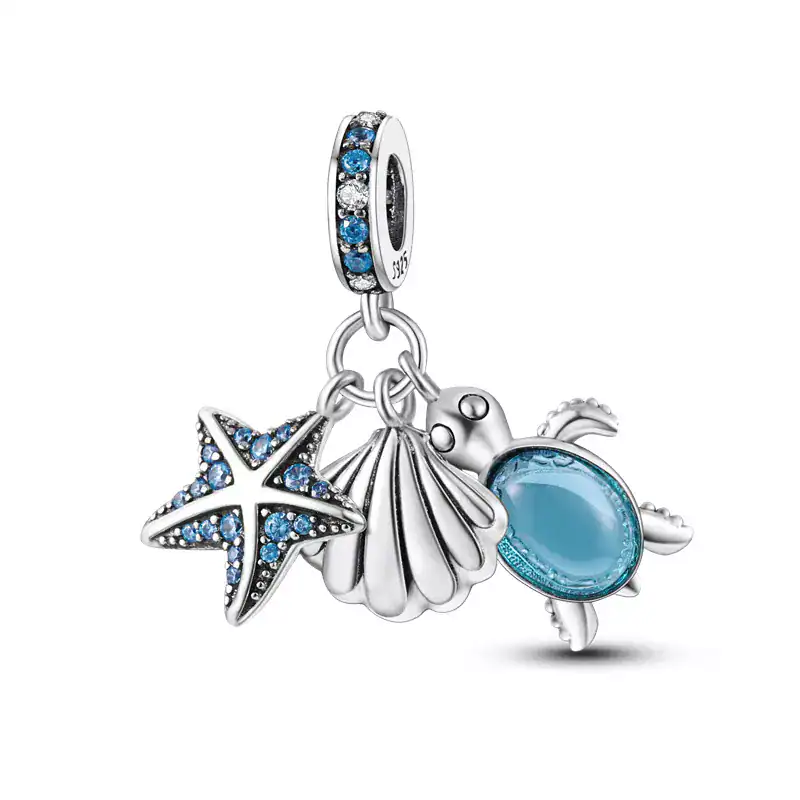 Charm in Argento 925 compatibile con bracciale Pandora (Collezione Oceano)