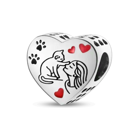 Charm in Argento 925 Compatibile con bracciale Pandora (Collezione Cuore) - KJC840