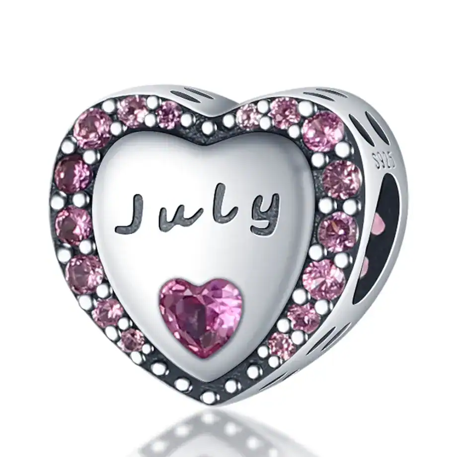 Charm in Argento 925 Compatibile con bracciale Pandora (Collezione Cuore)