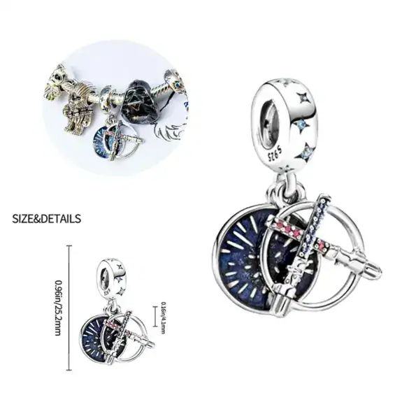 Charm in Argento 925 compatibile con bracciale Pandora (Collezione Disney) - S8