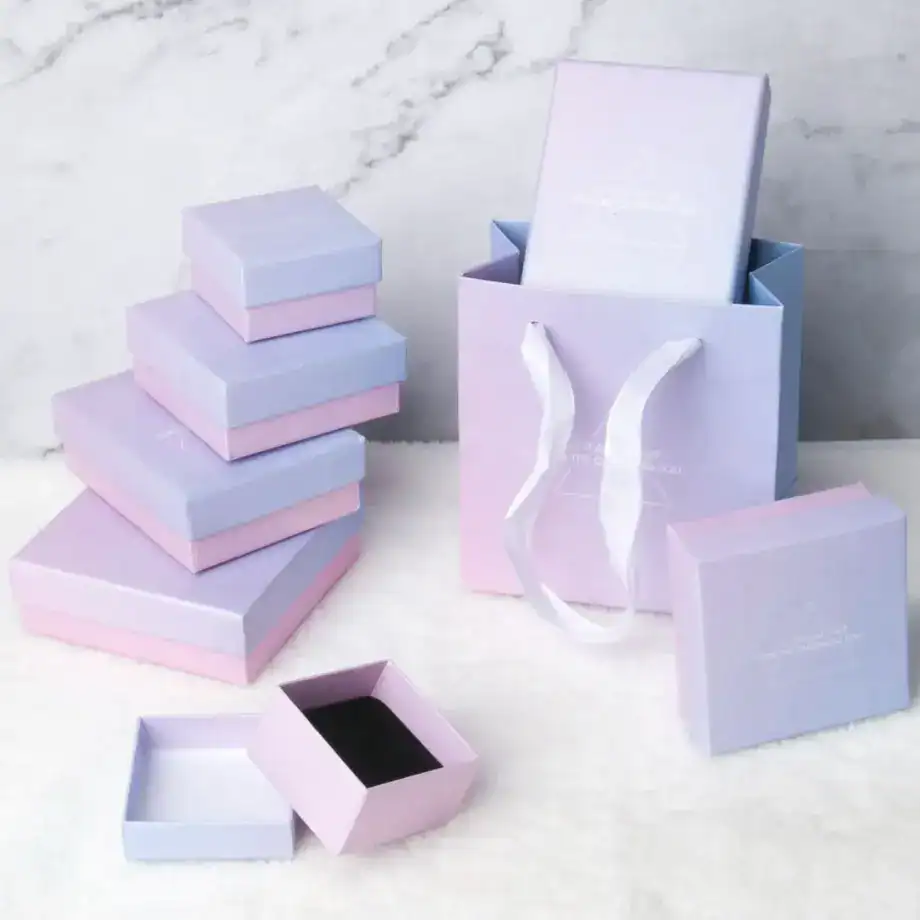 Scatola per Gioielli Viola/Rosa Sfumato - Confezione Regalo