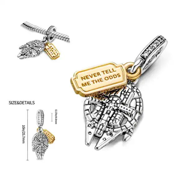 Charm in Argento 925 compatibile con bracciale Pandora (Collezione Disney) - S17
