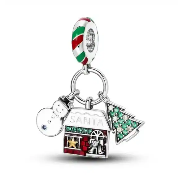Charm in Argento 925 Compatibile con bracciale Pandora (Collezione Natale) - KTC494