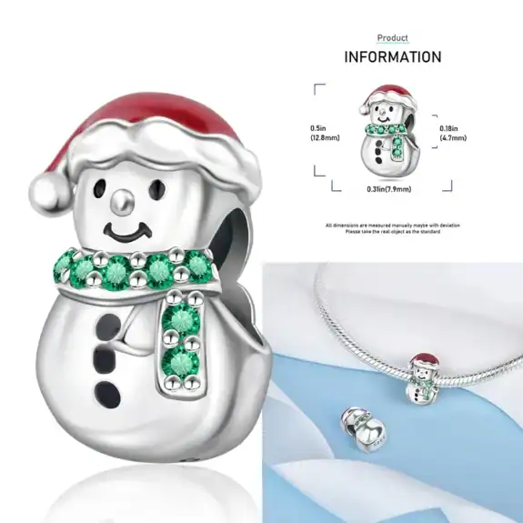 Charm in Argento 925 Compatibile con bracciale Pandora (Collezione Natale) - OMT635