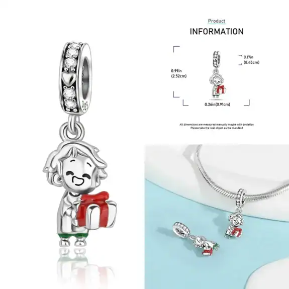 Charm in Argento 925 Compatibile con bracciale Pandora (Collezione Natale) - OMT987
