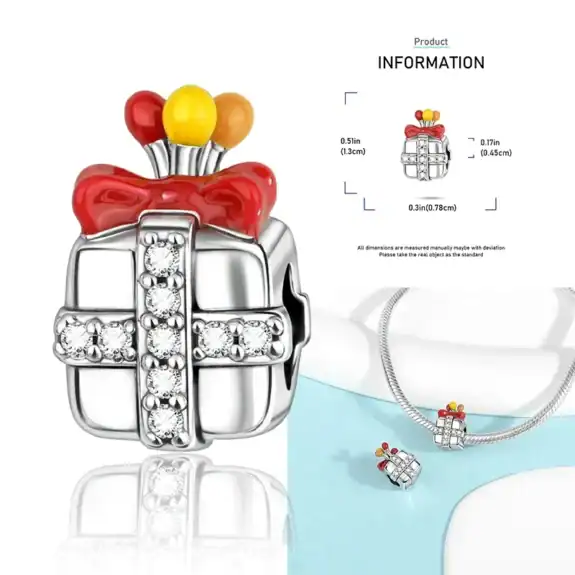 Charm in Argento 925 Compatibile con bracciale Pandora (Collezione Natale) - OMT985