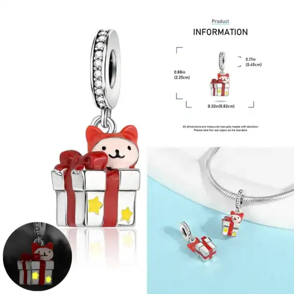 Charm in Argento 925 Compatibile con bracciale Pandora (Collezione Natale) - OMT984
