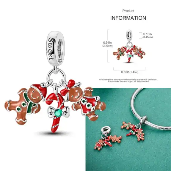 Charm in Argento 925 Compatibile con bracciale Pandora (Collezione Natale) - KTC1352