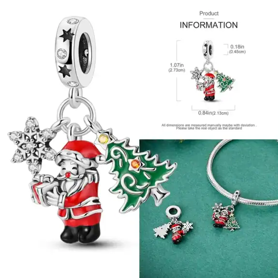 Charm in Argento 925 Compatibile con bracciale Pandora (Collezione Natale) - KTC1382