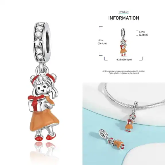 Charm in Argento 925 Compatibile con bracciale Pandora (Collezione Natale) - OMT988