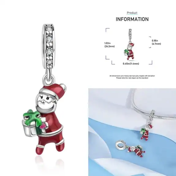Charm in Argento 925 Compatibile con bracciale Pandora (Collezione Natale) - OMT634