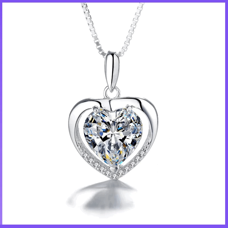 Collana Punto Luce a Cuore con Zirconia Cubica in Argento925 - immagine 5