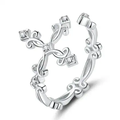Anello in Argento925 regolabile con Zirconia Cubica - CTR041