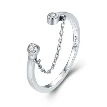 Anello in Argento925 regolabile con Zirconia Cubica - CQR216
