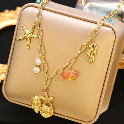 Collana Riviera con Charm in Acciaio Inossidabile - N686